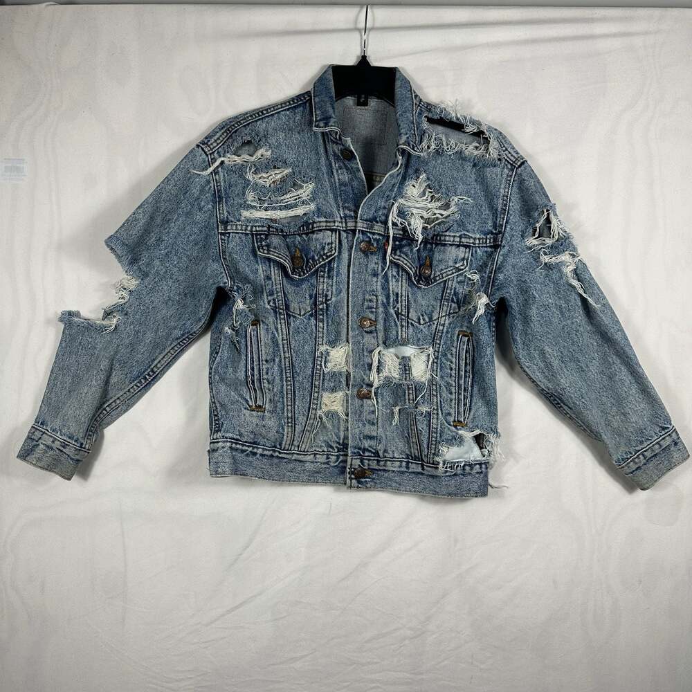 Vintage Levi's Distressed Ripped Denim Trucker Jacket